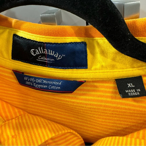 Callaway Golf Shirt Small Orange‎ and Yellow Stripes XL - Picture 3 of 6